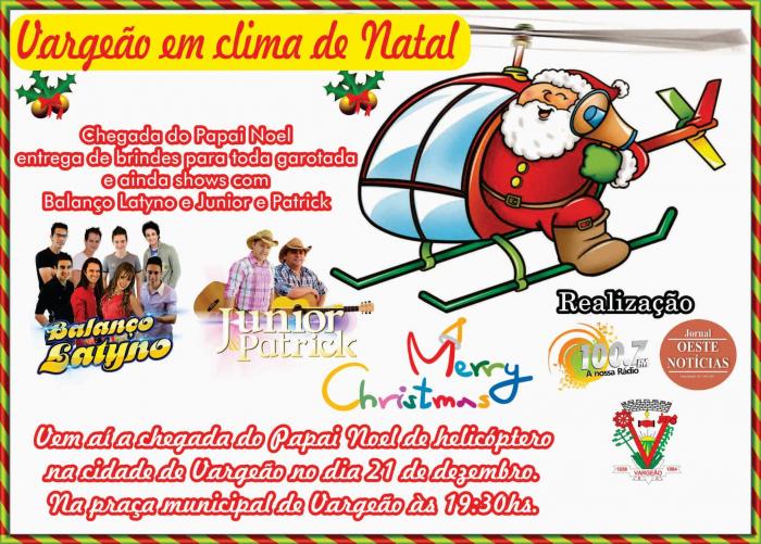 You are currently viewing Vargeão se prepara para a chegada do Papai Noel de Helicóptero neste sábado