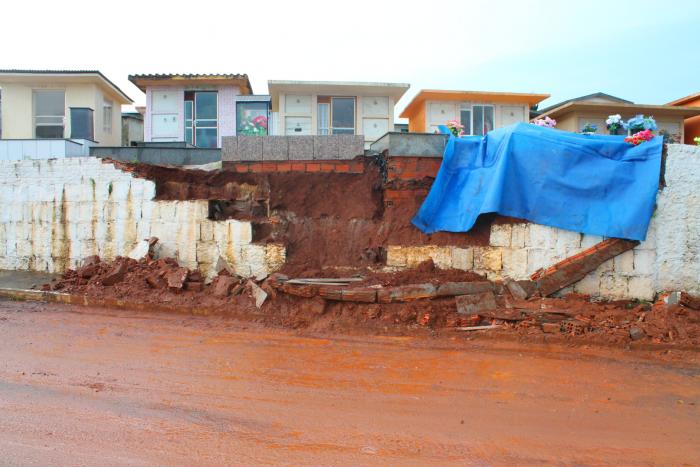 You are currently viewing Xaxim: Prefeitura atua na urgente recuperação de parte do muro do cemitério