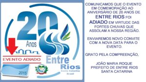 Read more about the article Programação do Aniversário de Entre Rios é cancelada