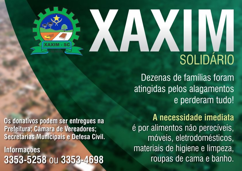 You are currently viewing Prefeitura lança campanha “Xaxim Solidário”