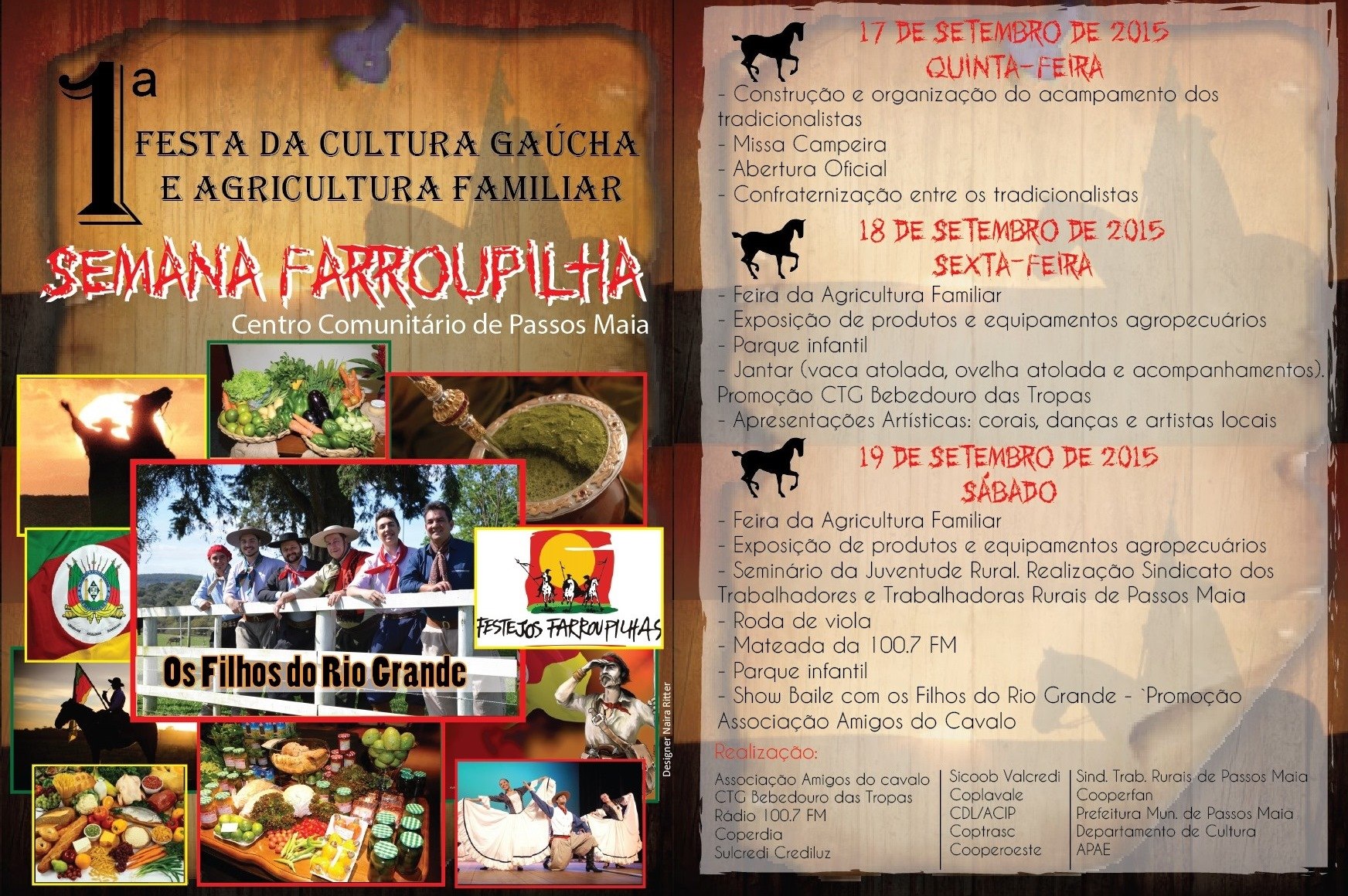 You are currently viewing Eventos vão comemorar Semana Farroupilha a partir de quinta em Passos Maia