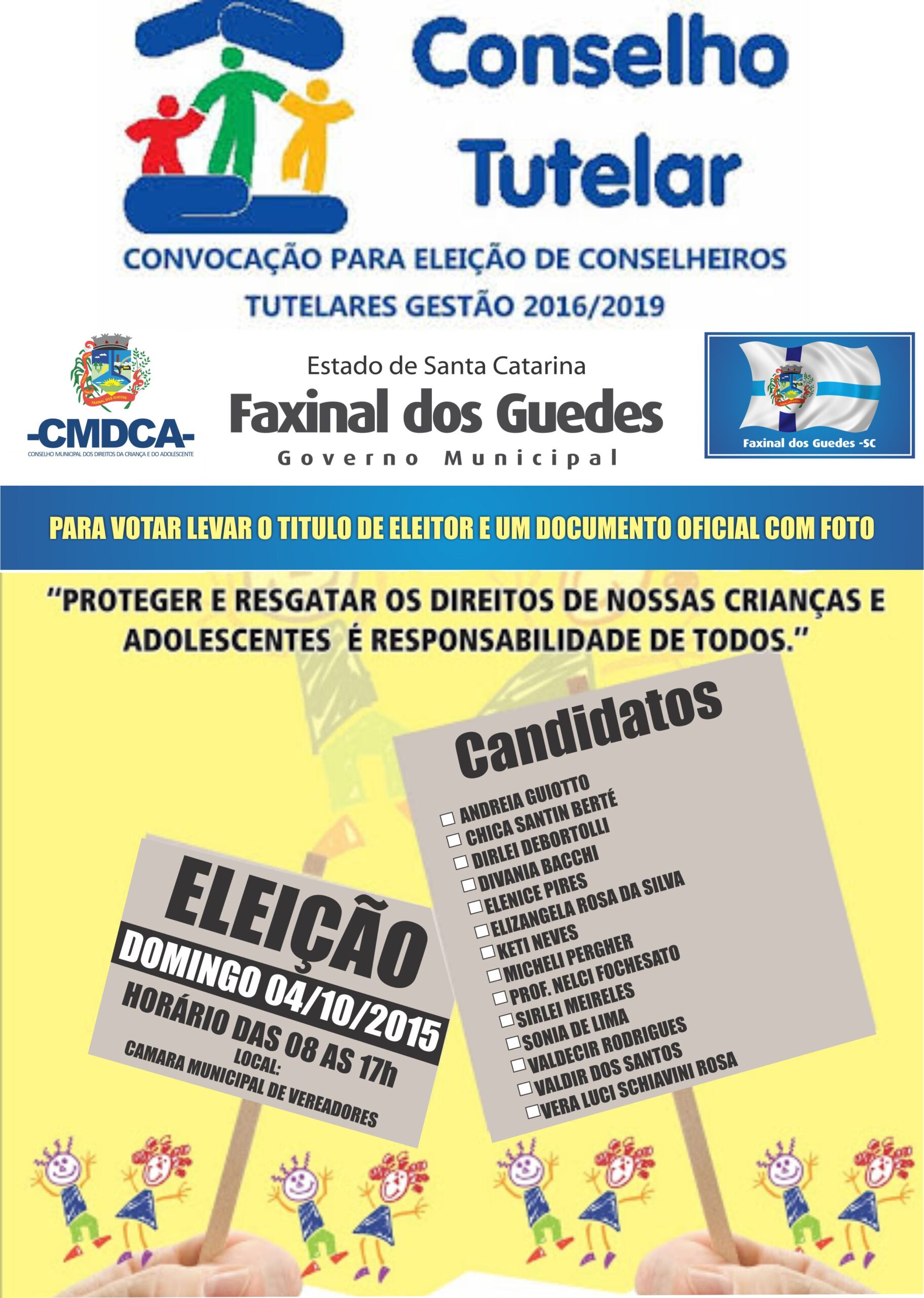 You are currently viewing Eleição do Conselho Tutelar de Faxinal dos Guedes tem 14 candidatos