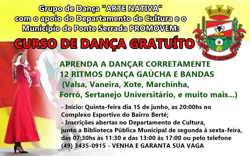 You are currently viewing Curso de danças gratuito ainda está recebendo inscrições em Ponte Serrada