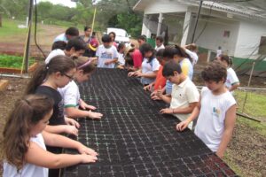 Read more about the article Crianças e adolescentes do SCFV iniciam o plantio de mudas de flores no Horto Municipal