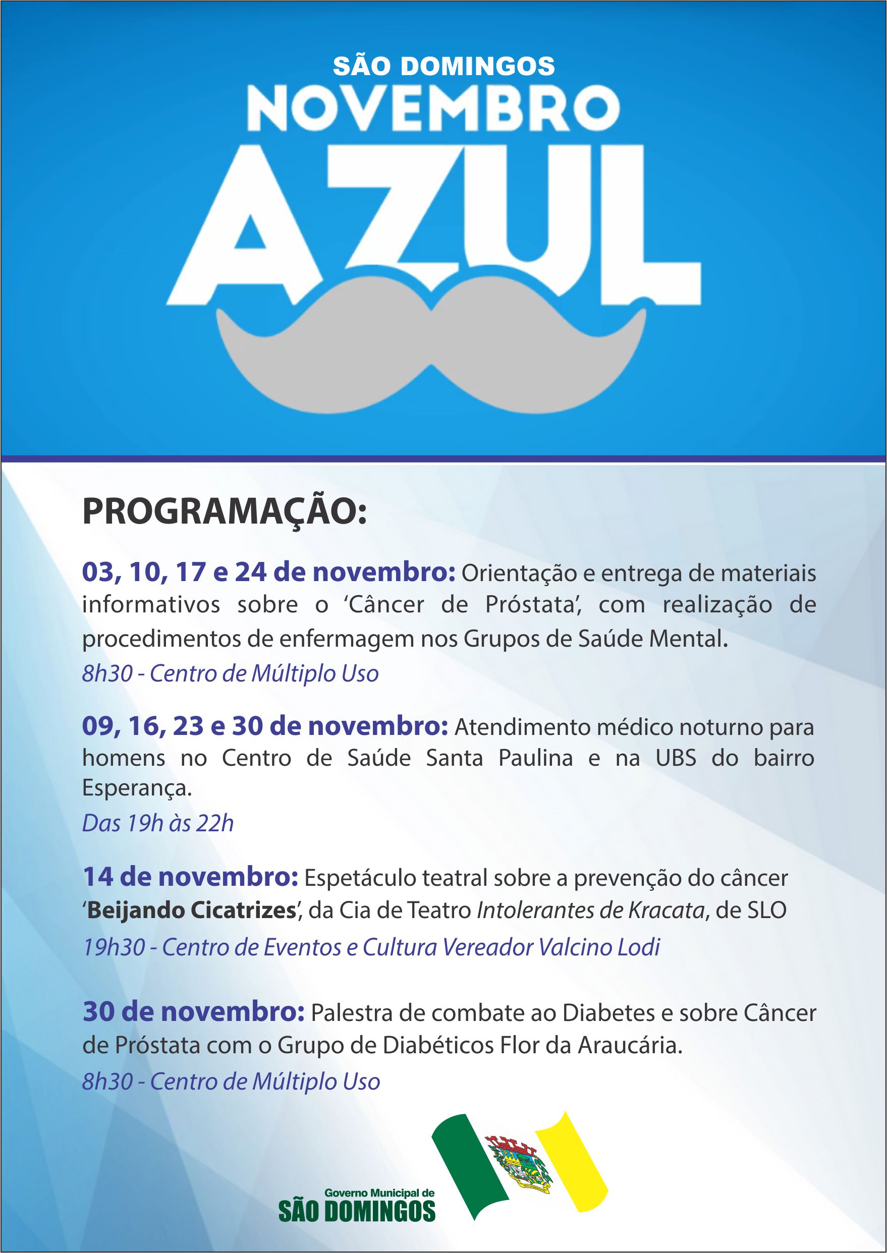 Read more about the article Governo Municipal lança programação para Novembro Azul