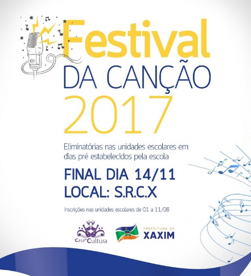 You are currently viewing Governo de Xaxim realiza final do Festival da Canção nesta próxima terça-feira