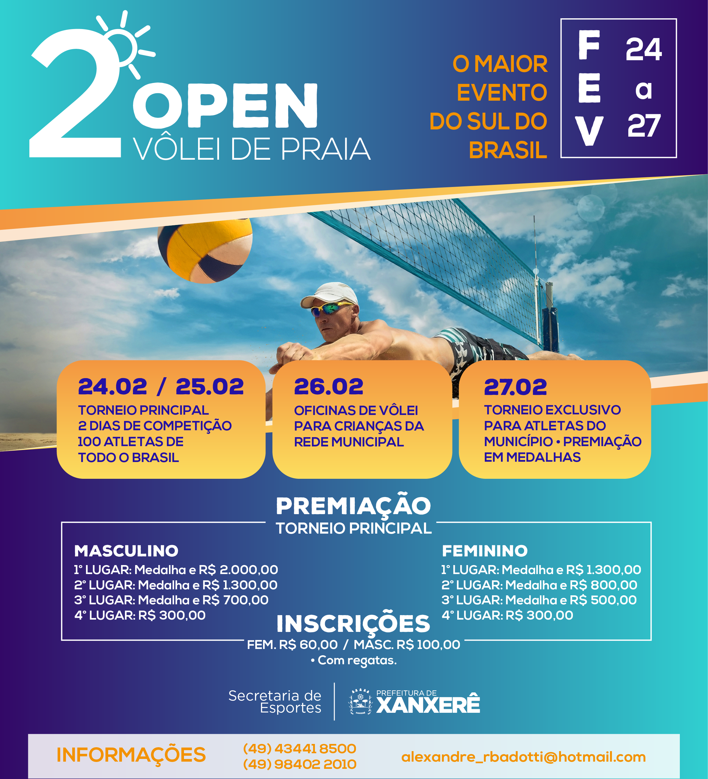 Read more about the article Xanxerê vai realizar o maior evento do Sul do Brasil. É o 2° Open de Vôlei de Praia