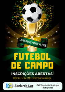 Read more about the article Abertas inscrições para o Campeonato Municipal de Futebol de Campo 2018