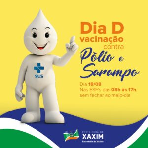 Read more about the article Secretaria Municipal de Saúde de Xaxim lança Campanha de vacinação contra Pólio e Sarampo neste sábado