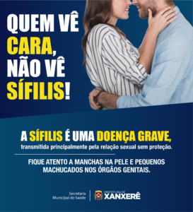 Read more about the article Secretaria de Saúde orienta através da campanha “Quem vê cara, não vê sífilis”