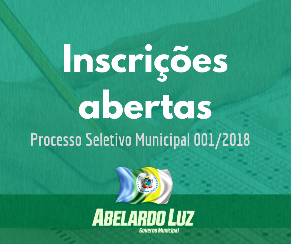 You are currently viewing Abertas inscrições para o Processo Seletivo Municipal na prefeitura de Abelardo Luz