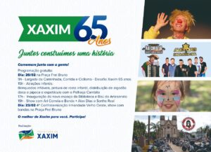 Read more about the article 65 anos: Confira a Programação de aniversário de Xaxim