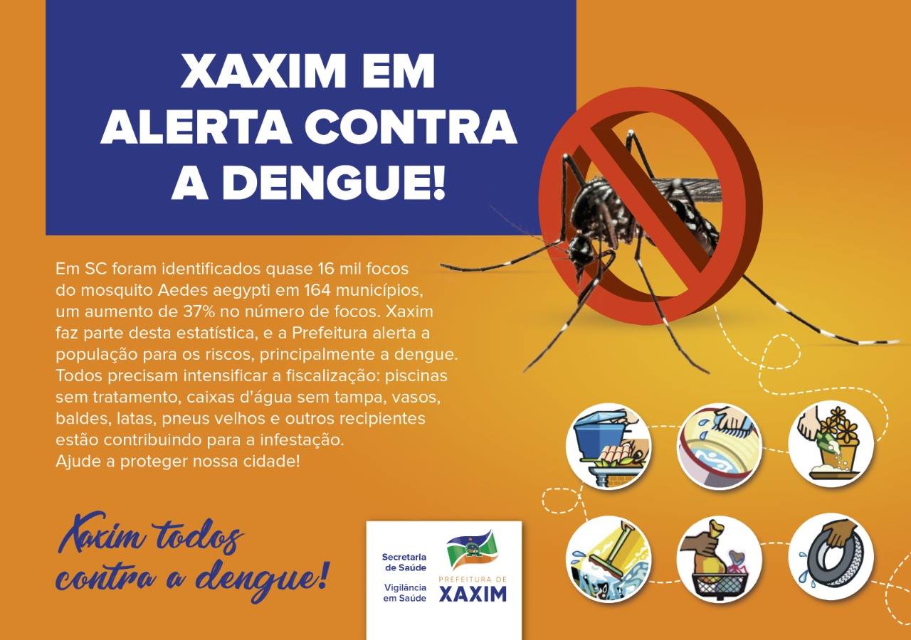 Read more about the article Xaxim alerta para necessidade de cuidados redobrados para evitar casos de dengue