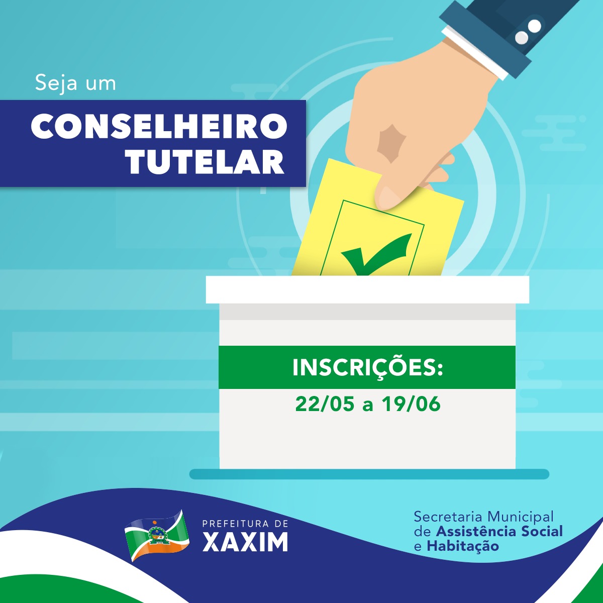 Read more about the article Inscrições para o Processo de Escolha de Conselheiros Tutelares seguem abertas até o dia 19 deste mês em Xaxim