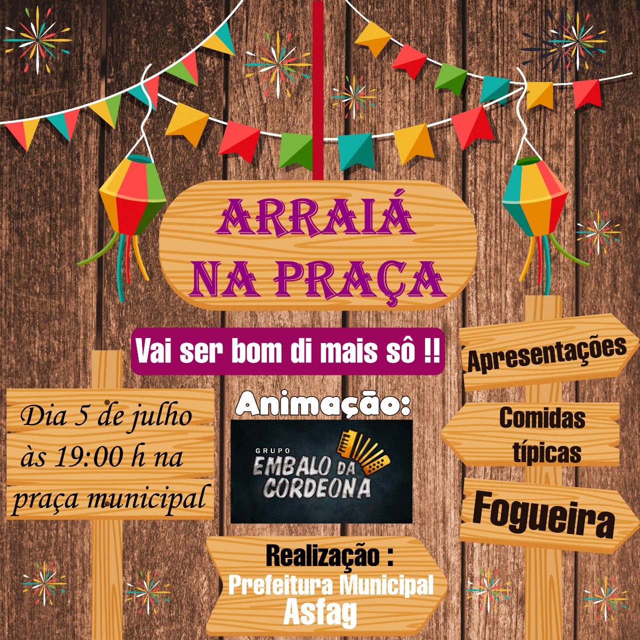 Read more about the article Prefeitura e ASFAG convidam para Arraiá na Praça