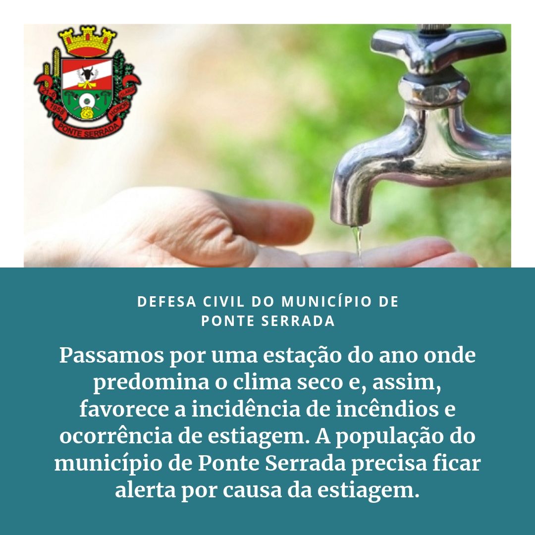 You are currently viewing Defesa Civil do município de Ponte Serrada alerta a população sobre estiagem e risco de incêndios